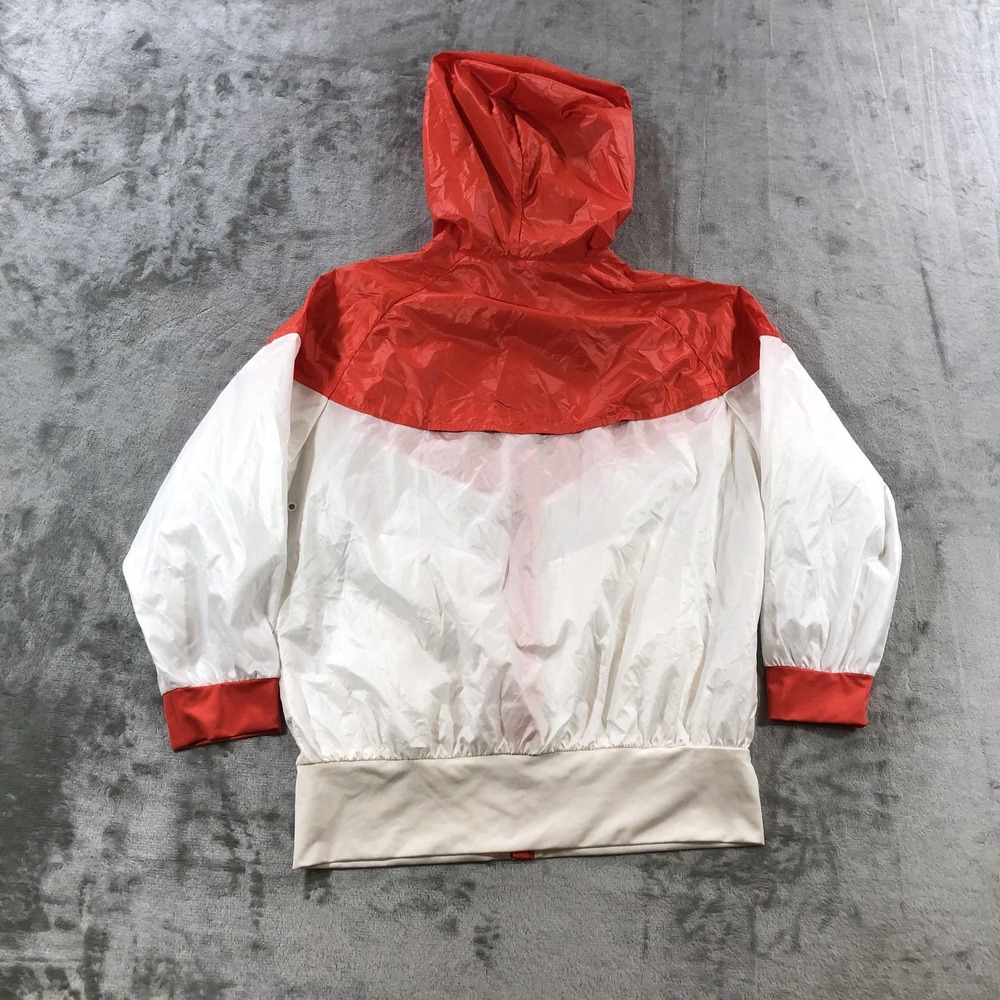 Nike Windbreaker Jacket Kids Large Red White Hooded Zip Colorblock 374897-101 - Picture 14 of 16
